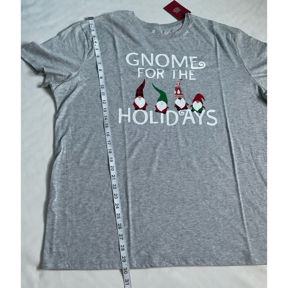 Wondershop Gnome For The Holidays Christmas T-Shirt Gray Size XXL - Picture 3 of 5